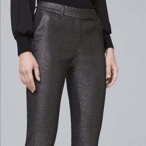 White Black Market Black Metallic Ankle Pants. Size 4